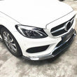Carbon Fiber Front Bumper Lip Spoiler Guard for Mercedes-Benz C Class W205 Standard Sedan 2015 - 2019