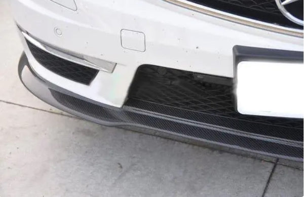 Carbon Fiber / FRP Front Bumper Lip Spoiler Splitters for Mercedes-Benz C-Class W204 C63 AMG Sedan Coupe 2012 - 2014