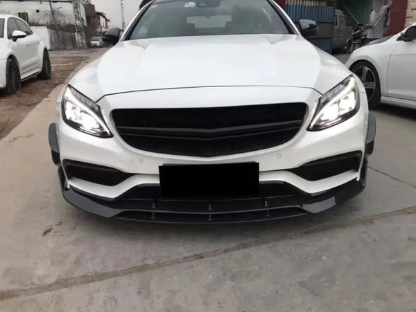 Carbon Fiber / FRP Front Bumper Lip Spoiler Splitters for Mercedes-Benz C205 C63 AMG S Coupe Convertible 2 Door 2015 - 2017