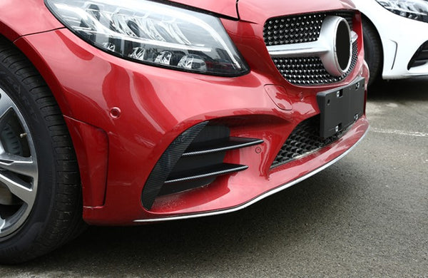 Carbon Fiber NEW C-Class W205 Facelift Front Canards for Mercedes Benz W206 C300 Sport 2019 2018
