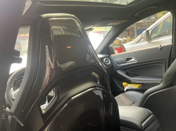 Carbon Fiber W205 C63 Seat Back Covers for Mercedes Benz AMG A45 CLA45 GLA45 AMG GT 2014-2021