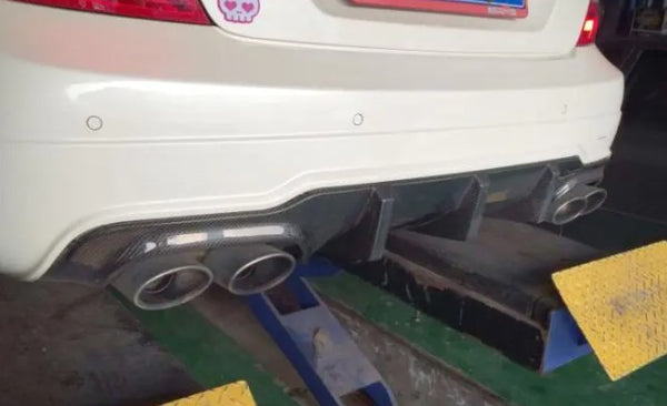 Carbon Fiber / FRP Rear Bumper Lip Diffuser Spoiler for Mercedes-Benz W204 C63 AMG Sedan Coupe 2012 2013 2014