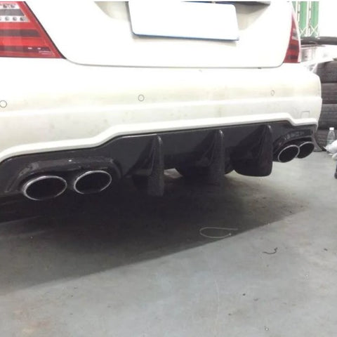 Carbon Fiber / FRP Rear Bumper Diffuser lip for Mercedes-Benz C-Class W204 C63 AMG C300 Sport Sedan 2012 - 2014