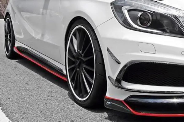 Car-Styling Carbon Fiber Car Side Skirts For Benz A-Class A250 W176 A45 AMG Bumper 2013-2017