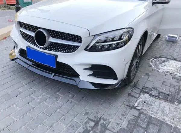 Carbon Fiber NEW C-Class W205 Facelift Front Lip Spoiler for Mercedes Benz W206 C300 Sport 2019 2018