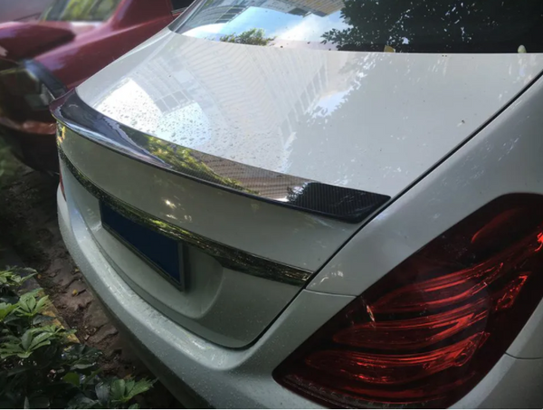 Carbon Fiber Rear Trunk Spoiler Lip Wing for Benz S-Class W222 Sedan 4-Door 2014 - 2017