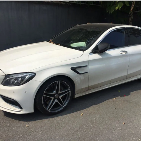 2PCS Carbon Fibre Car Racing Front Fender Vents Trims Scoops for Mercedes Benz C-Class W205 C63 AMG Coupe 4-Door 2015-2017