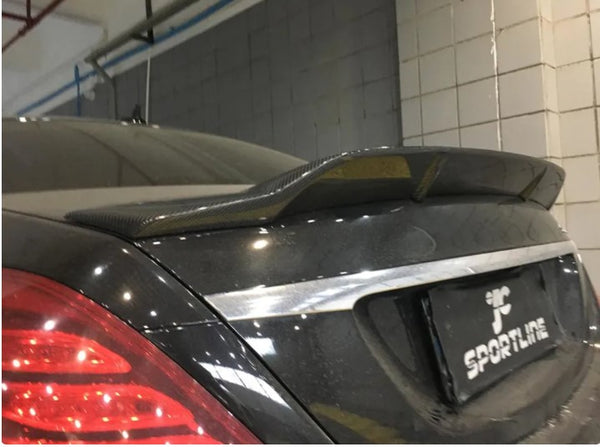 Carbon Fiber W222 S65 Car Ducktail Spoiler for Mercedes Benz S400 S500 S550 S600 S63 AMG Sedan 14-19