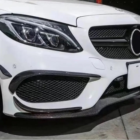 C class Carbon Fiber Front Bumper Vent Trims for Mercedes Benz W205 C300 C350 C200 2014-2017
