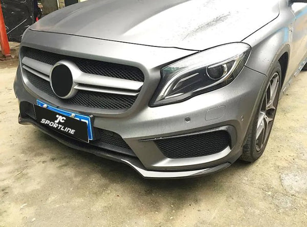 Carbon Fiber Front Bumper Lip Spoiler For Mercedes-Benz GLA Class GLA45 AMG and Sport 2015 2016